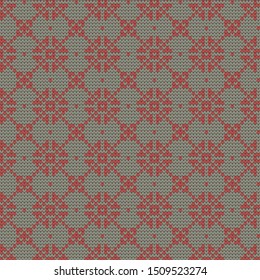 Knitted vector geometric abstract seamless pattern