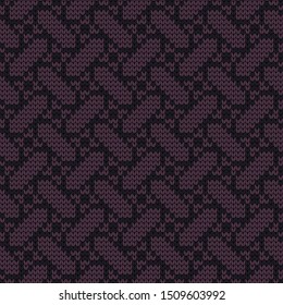 Knitted vector geometric abstract seamless pattern
