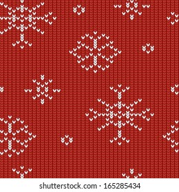 Knitted Vector Greeting Card with Hearts and Warm Wishes