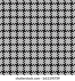Knitted vector seamless checkered pattern for textile design