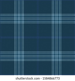 Knitted vector seamless decorative checkered pattern