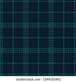 Knitted vector seamless decorative checkered pattern