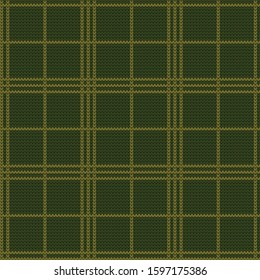 Knitted vector seamless decorative checkered pattern