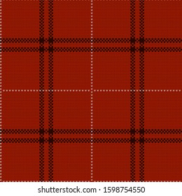 Knitted vector seamless decorative checkered pattern tartan