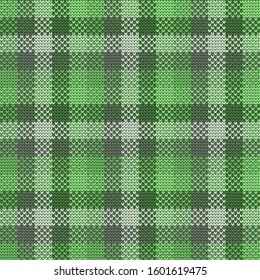 Knitted vector seamless decorative checkered pattern