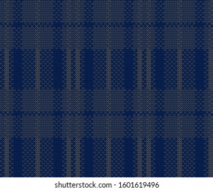 Knitted vector seamless decorative checkered pattern