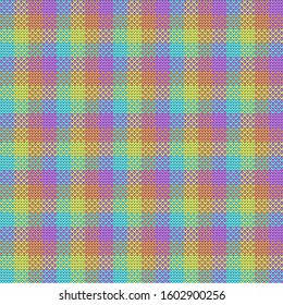 Knitted vector seamless decorative checkered pattern