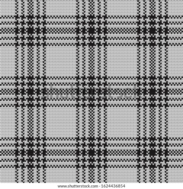 Knitted Vector Seamless Decorative Checkered Black Stock Vector ...