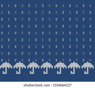 Knitted vector seamless decorative pattern rain