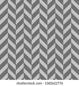 Knitted vector seamless decorative pattern herringbone