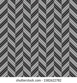 Knitted vector seamless decorative pattern herringbone