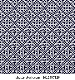 Knitted vector seamless decorative pattern