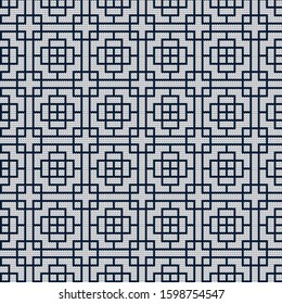 Knitted vector seamless decorative traditional Chinese pattern