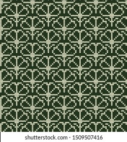 Knitted vector seamless pattern abstract flowers