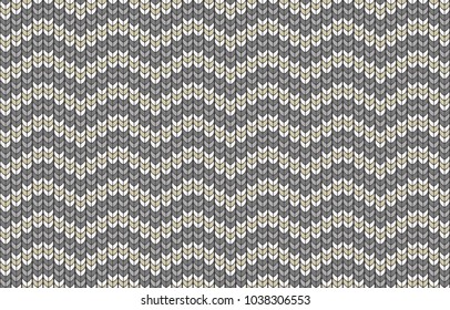 Knitted vector. Seamless pattern in the form of a waves. Background for decorative prints with imitation of a knitted sweater. Simple geometric in modern theme.