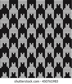 knitted vector seamless pattern hounds-tooth