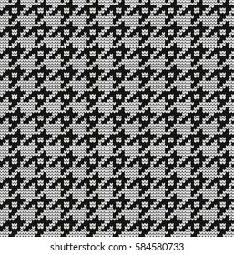 knitted vector seamless pattern hounds-tooth