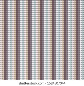 Knitted vector seamless pattern vertical stripes, plaid design