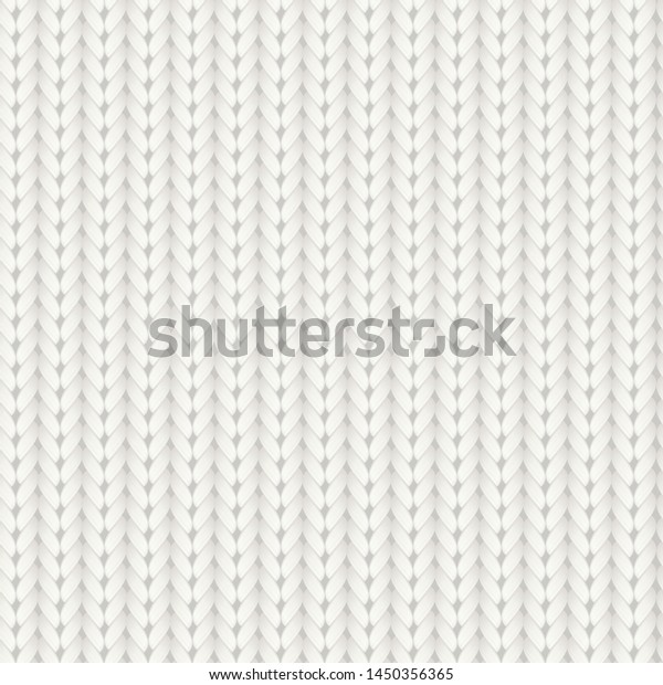 Knitted\
vector seamless pattern. White merino wool knit texture. Realistic\
warm and cozy handmade knitting\
background.