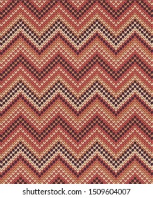 Knitted vector seamless pattern zigzag