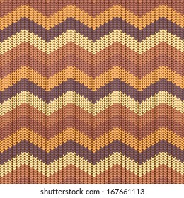 Knitted Vector Seamless Striped Pattern Background 