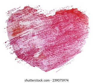 Knitted watercolor heart. Vector element