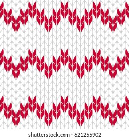 Knitted white and hot pink background pattern triangle isolated vector