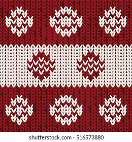 Knitted winter background, vector illustration