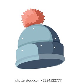 Knitted winter cap design icon isolated