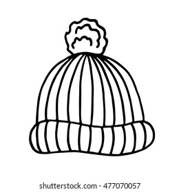 Knitted winter cap. Vector illustration