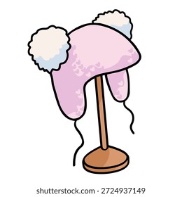Sombrero de invierno de punto con pom pom 