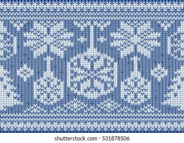 Knitted  winter holidays wallpaper, vector illustration