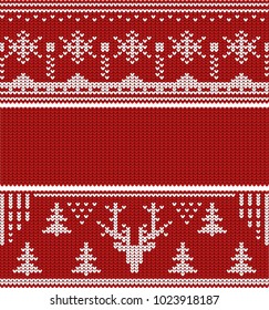 Knitted Winter Seamless Linear Ornaments
