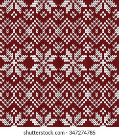 Knitted winter seamless pattern