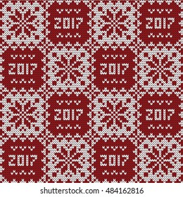 Knitted winter seamless pattern