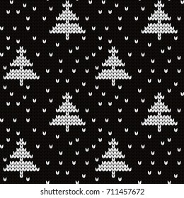 Knitted winter seamless pattern