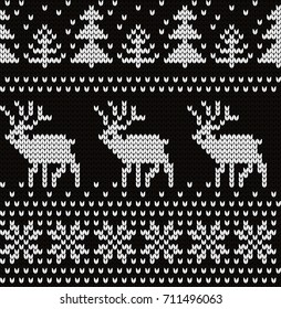 Knitted winter seamless pattern