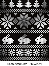 Knitted winter seamless pattern