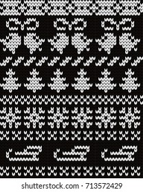 Knitted winter seamless pattern