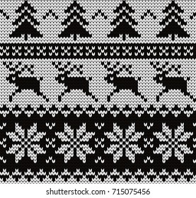 Knitted winter seamless pattern
