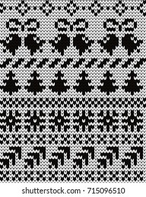 Knitted winter seamless pattern