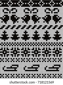 Knitted winter seamless pattern