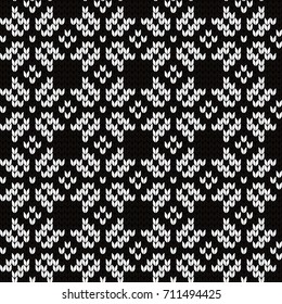 Knitted winter seamless pattern norwegian stars