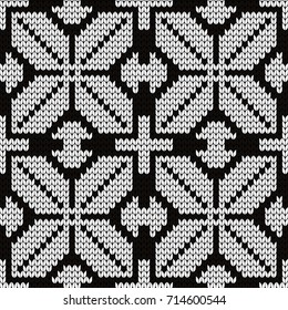 Knitted winter seamless pattern for plaid