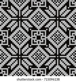 Knitted winter seamless pattern for plaid