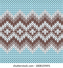 Knitted winter wool sweater traditional seamless pattern