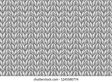 knitted wool background pattern. gray vector draw