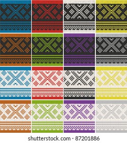 knitted wool pattern of color threads