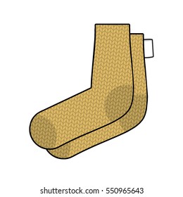 Knitted wool socks isolated. Warm feet Accessory