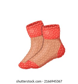 Knitted wool socks. Vector illustration.